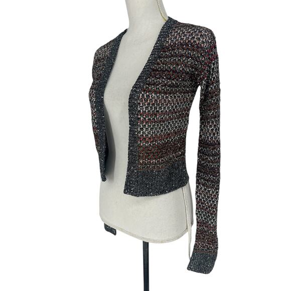 Missoni Mesh Knit Sequin Short Cardigan in Multi - Picture 6 of 15